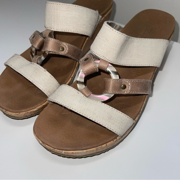 Skechers Cali Beverlee Sail Away Cream Cork Wedge Sandals 10 Women’s - Picture 4 of 13